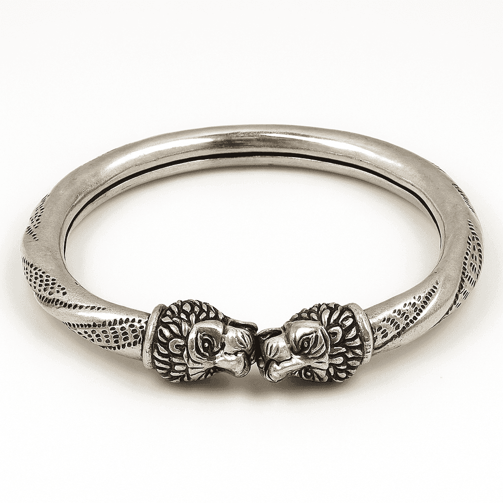 The 925 Sterling Silver Lion Cuff | Kada for Men - Celestora - India - Royale - - Cuff / Kada for Men, Boys, Gift for Men, Brother, Boyfriend, Husband