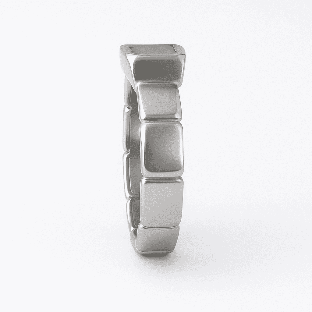 The 925 Silver Ring with Statement Rectangular Zircon Stone - Celestora - India - - - Ring