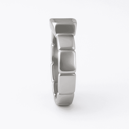 The 925 Silver Ring with Statement Rectangular Zircon Stone - Celestora - India - - - Ring