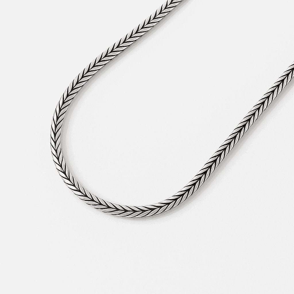 The 925 Sterling Silver Strike Chain - Celestora - India - Textured Snake Chain - men - Chains