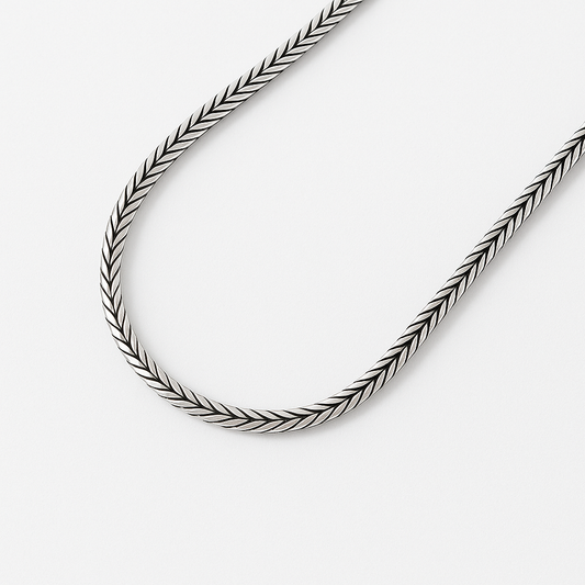The 925 Sterling Silver Strike Chain | Oxidised Silver Snake Chain