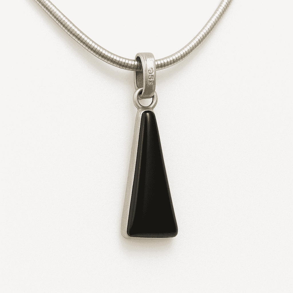 The 925 Sterling Silver Black Onyx Pendant for Power and Protection (Without Chain) - Celestora - India - Blade - men - Pendants