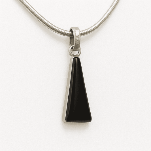 The 925 Sterling Silver Black Onyx Pendant for Power and Protection (Without Chain) - Celestora - India - - - Pendants