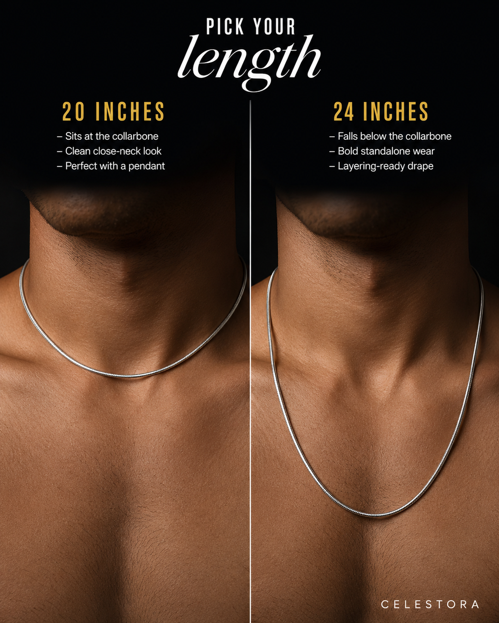 Classic Everyday Silver Snake Chain Necklace