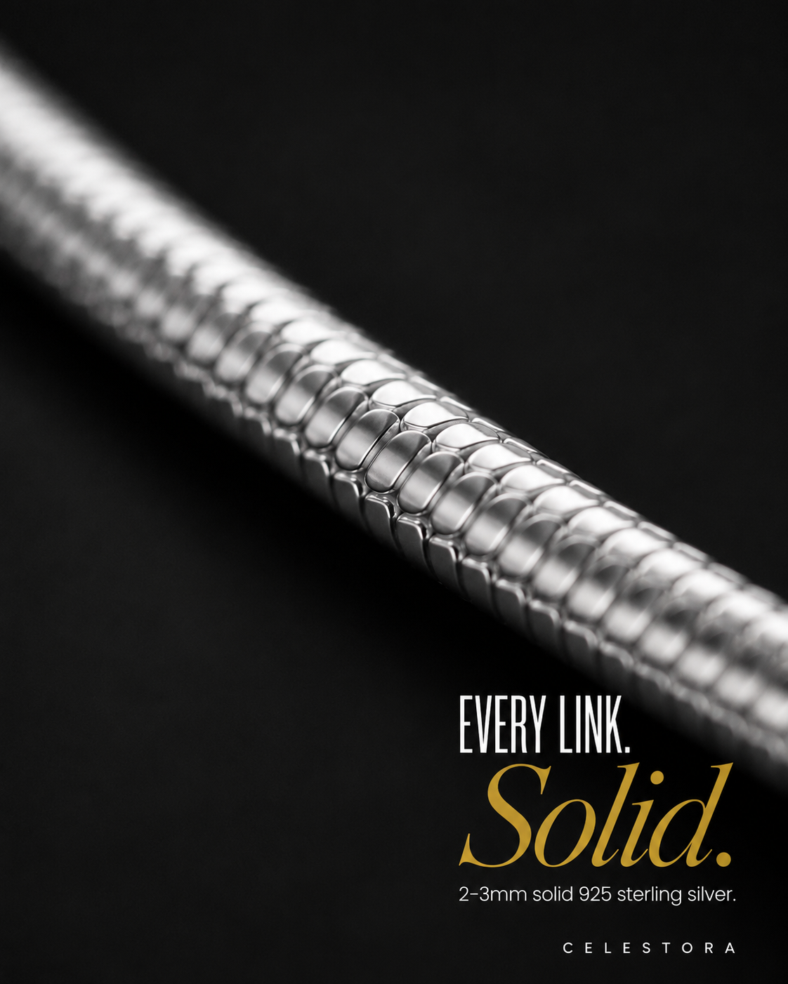 Classic Everyday Silver Snake Chain Necklace