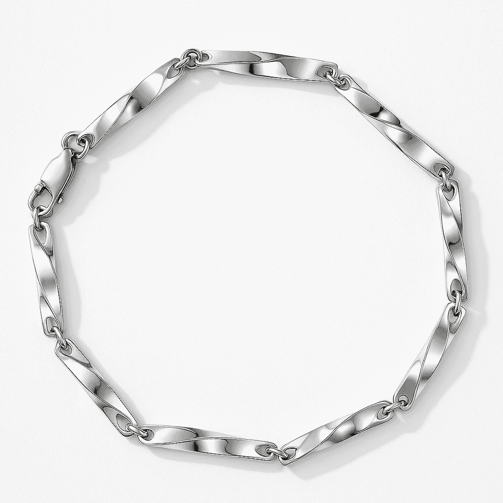 925 Sterling Silver Infinity Twist Link Bracelet | Celestora