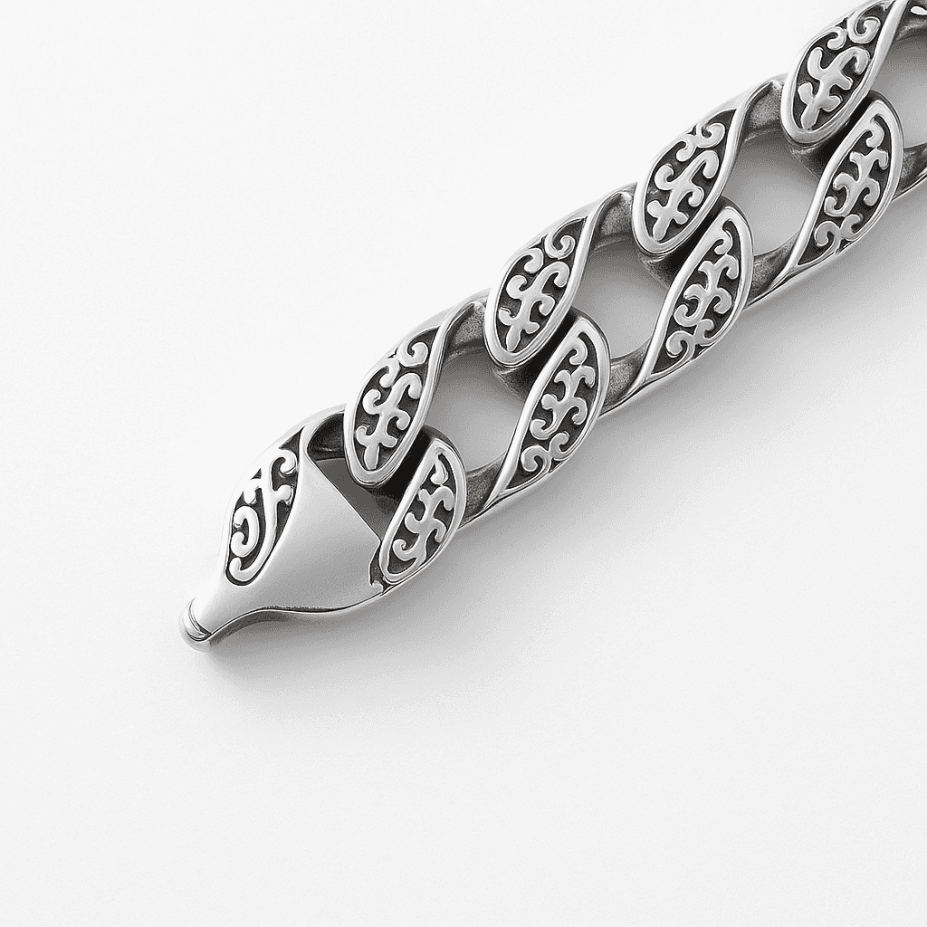 925 Sterling Antique Royale Cuban Bracelet - Celestora - India - - - Bracelet for Men, Boys, Gift for Men, Brother, Boyfriend, Husband