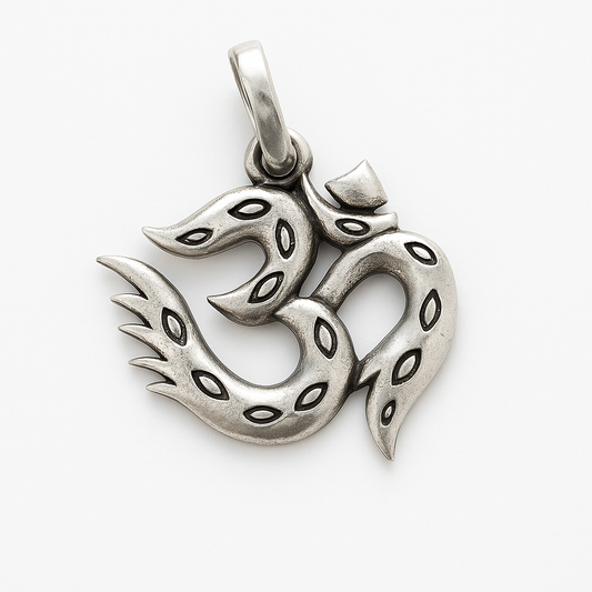 The  925 Sterling Silver Sacred Om Silver Pendant | Unisex | Without Chain