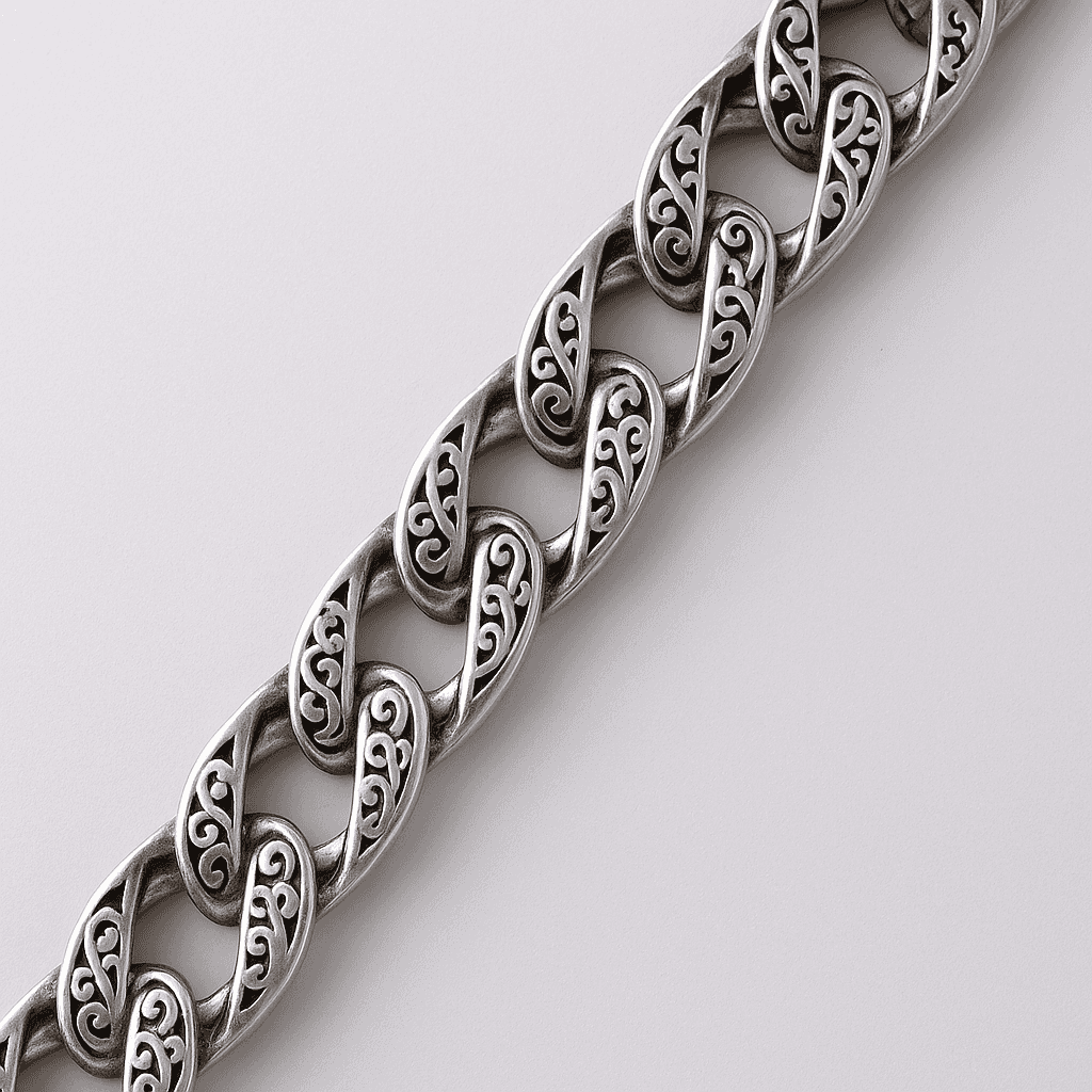 925 Sterling Antique Royale Cuban Bracelet - Celestora - India - - - Bracelet for Men, Boys, Gift for Men, Brother, Boyfriend, Husband