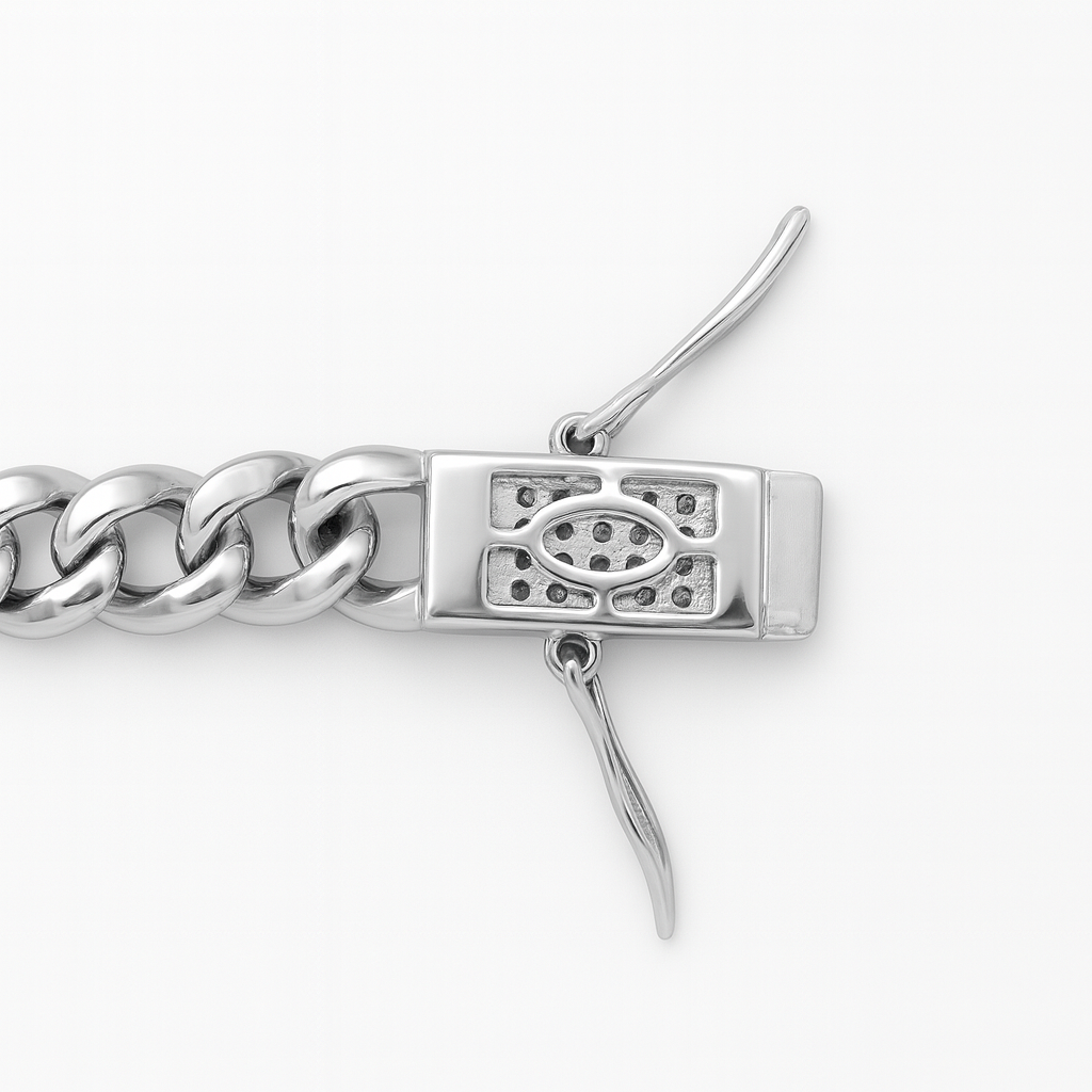 925 Sterling Silver Iced Cuban Curb Bracelet