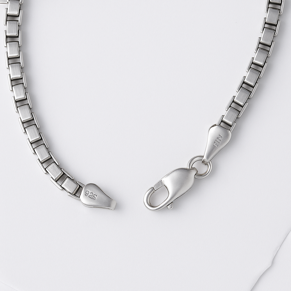 925 Sterling Silver Box Bracelet