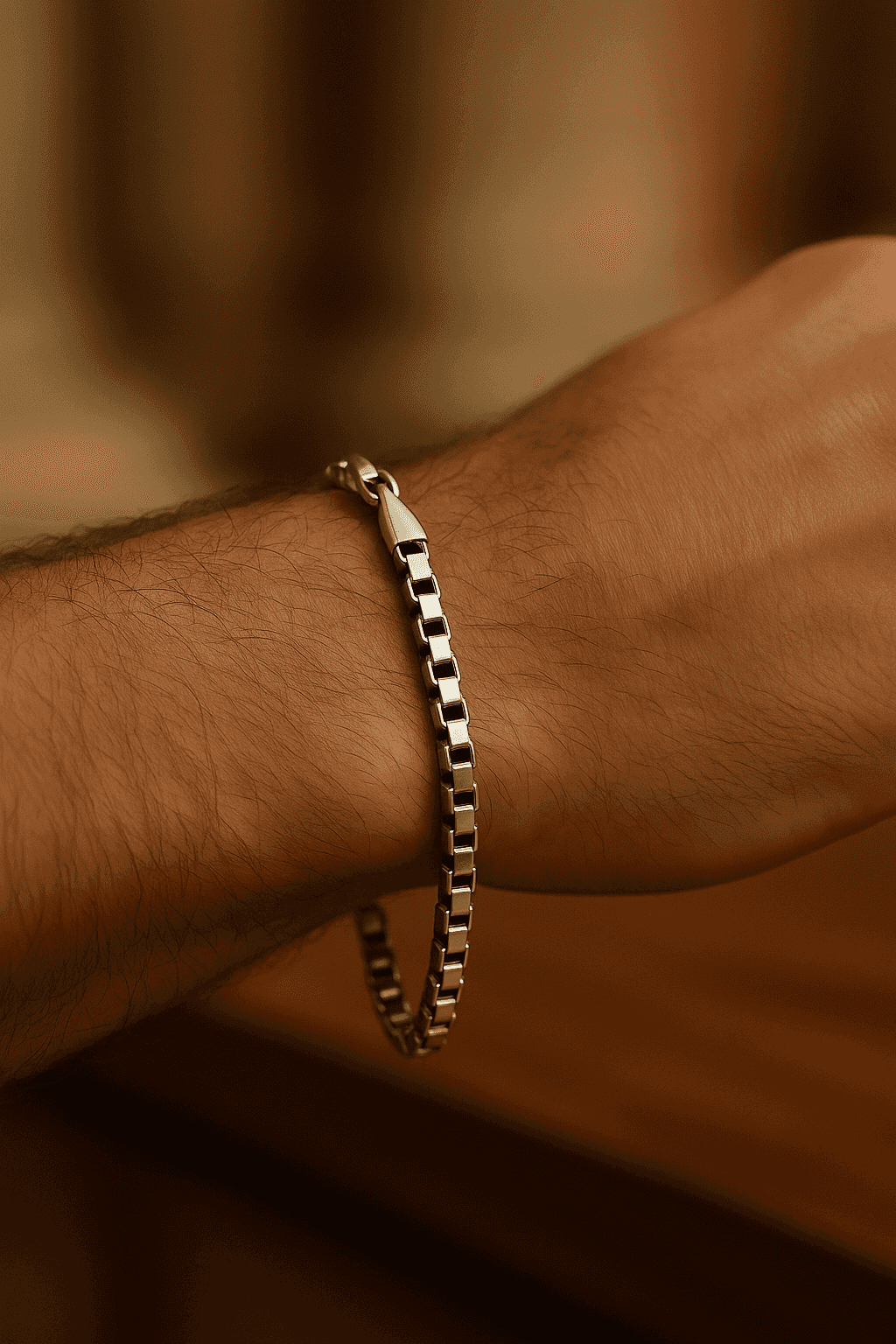 925 Sterling Silver Box Bracelet - Celestora - India - - - Bracelet for Men, Boys, Gift for Men, Brother, Boyfriend, Husband