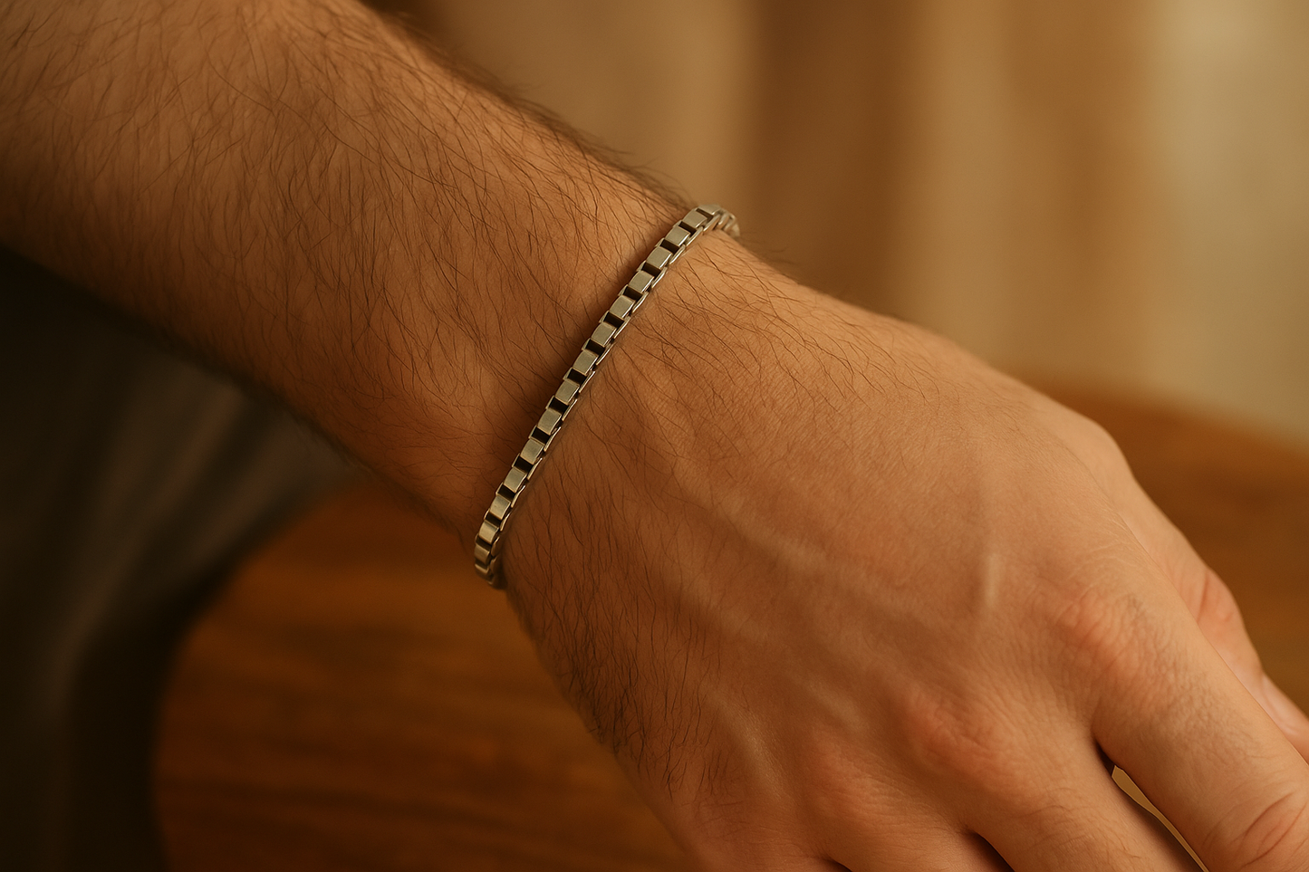 925 Sterling Silver Box Bracelet