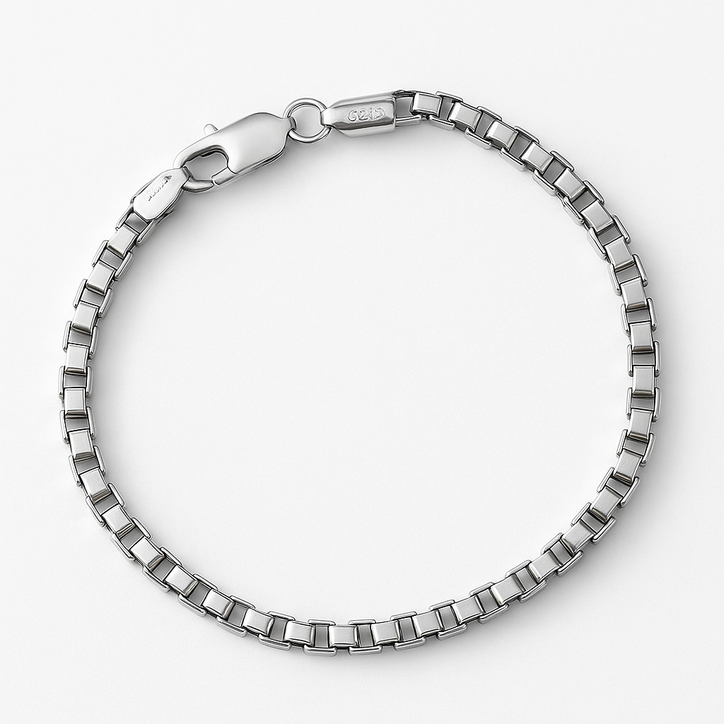 925 Sterling Silver Box Bracelet