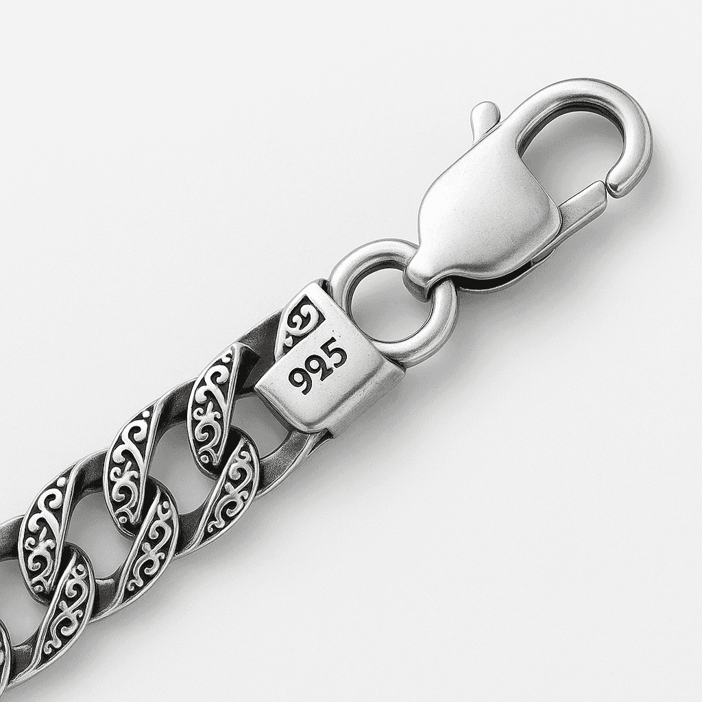 925 Sterling Antique Royale Cuban Bracelet - Celestora - India - - - Bracelet for Men, Boys, Gift for Men, Brother, Boyfriend, Husband