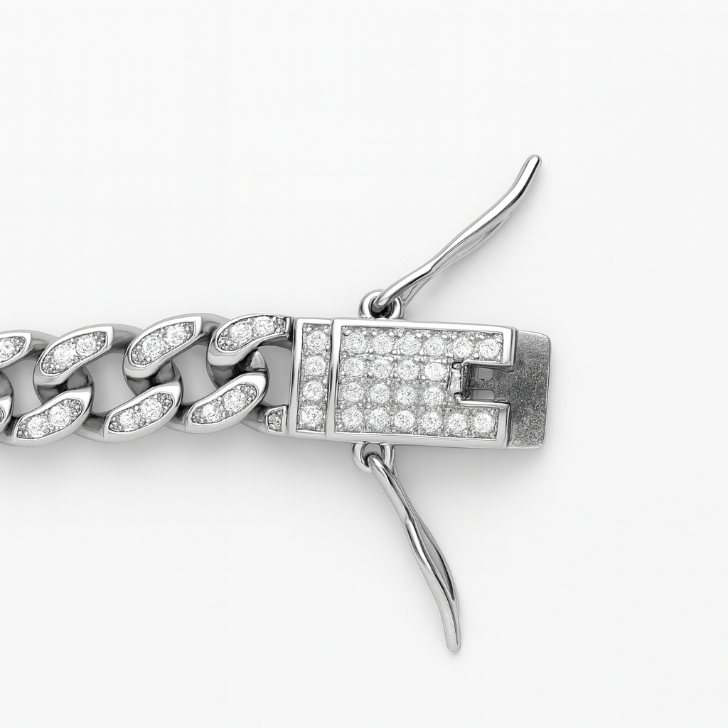 925 Sterling Silver Iced Cuban Curb Bracelet