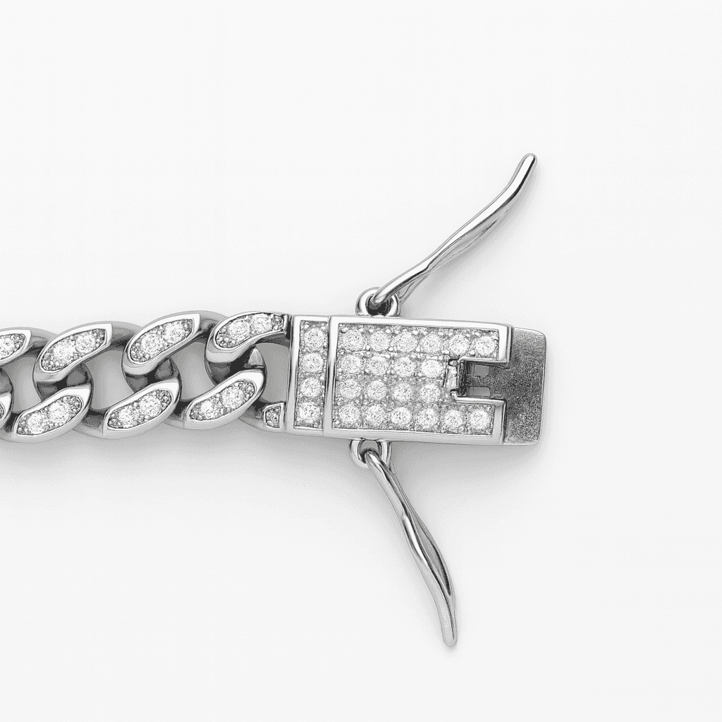 925 Sterling Silver Iced Cuban Curb Bracelet - Celestora - India - - - Bracelet for Men, Boys, Gift for Men, Brother, Boyfriend, Husband