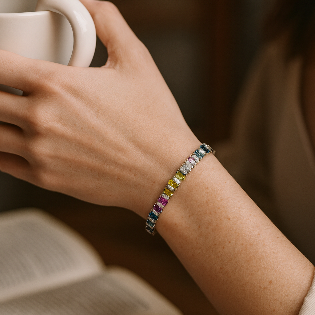 925 Sterling Silver Candy Prism Bracelet