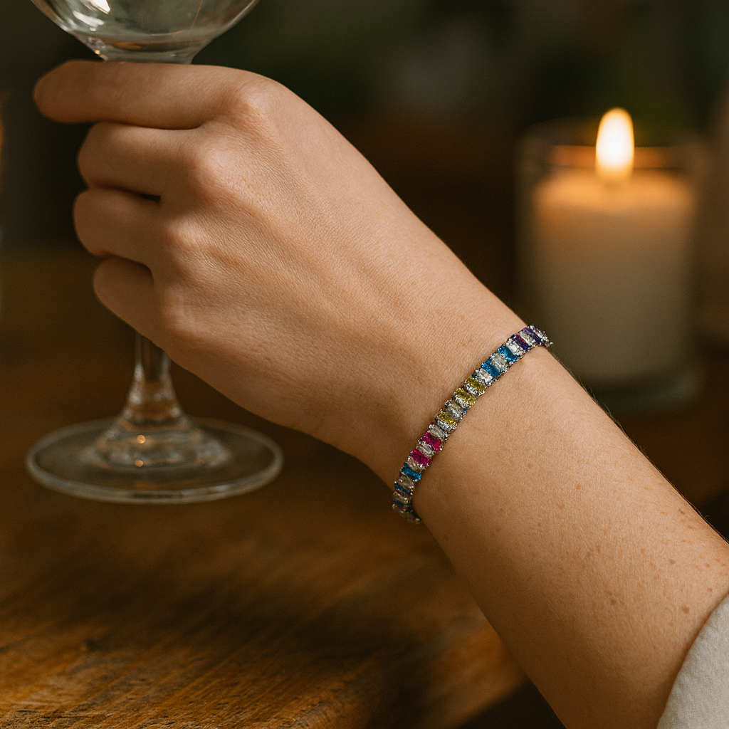 925 Sterling Silver Candy Prism Bracelet