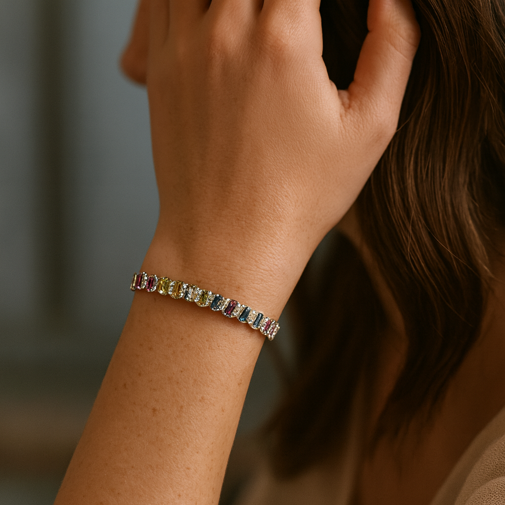 925 Sterling Silver Candy Prism Bracelet