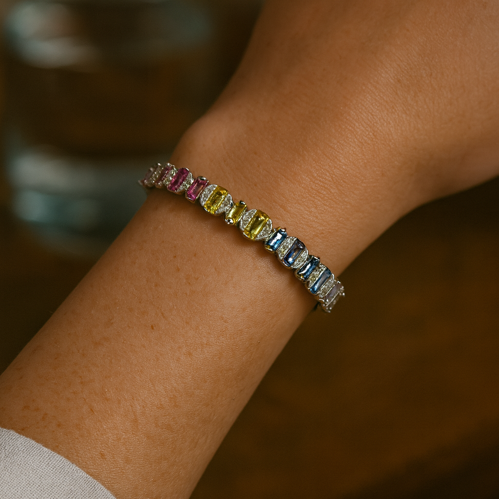 925 Sterling Silver Candy Prism Bracelet