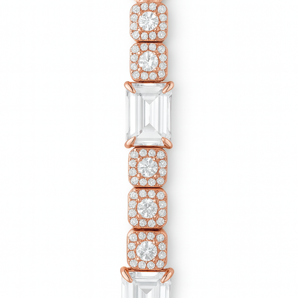 925 Sterling Silver Emerald Cut Bracelet