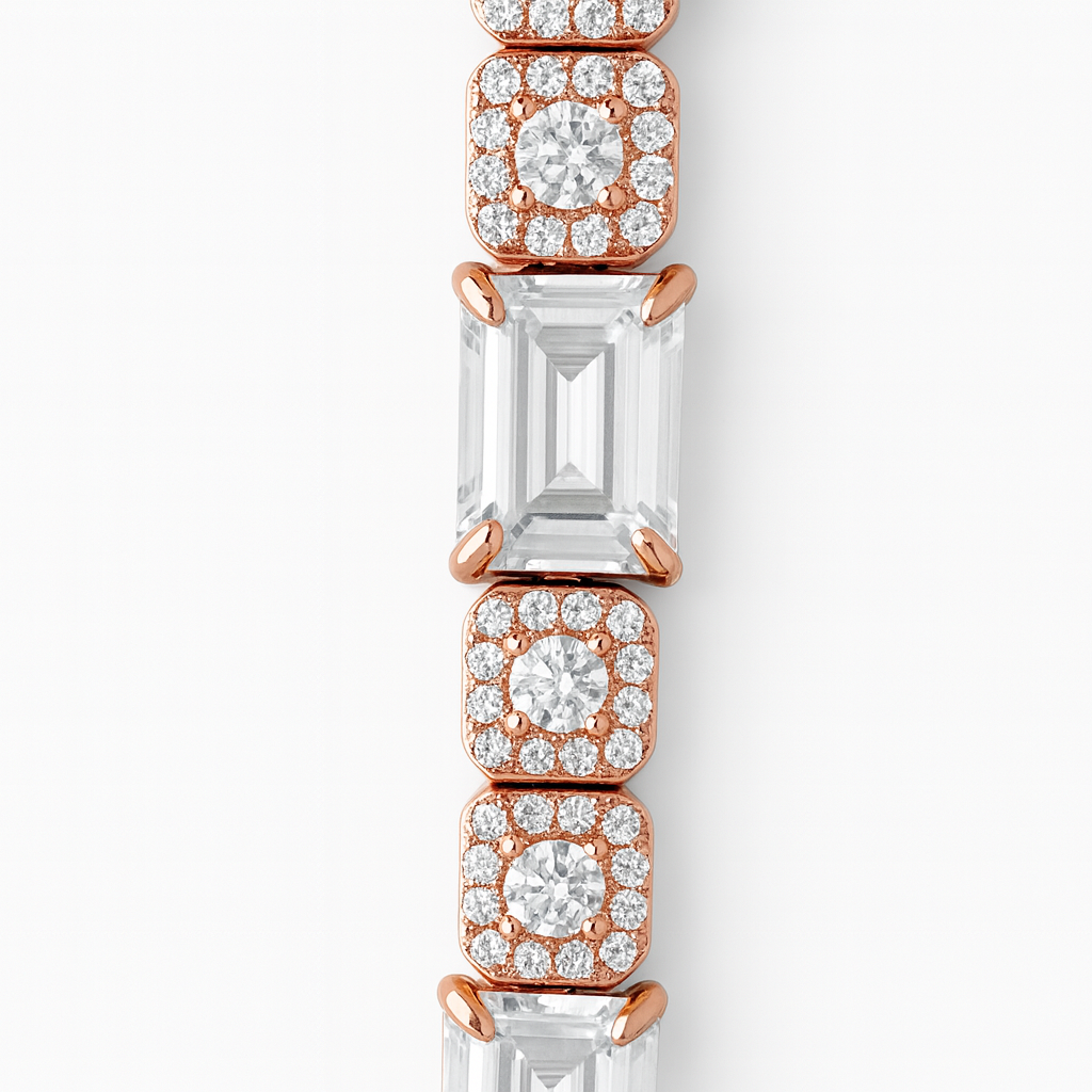 925 Sterling Silver Emerald Cut Bracelet