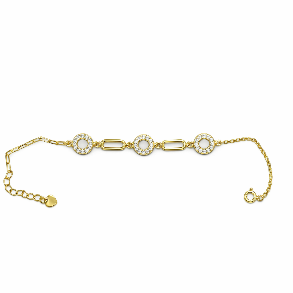 925 Sterling Silver Circle Link Bracelet
