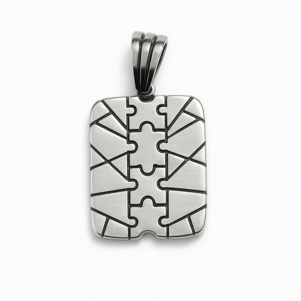 Dog Tag Zigzag Pendant Without Chain