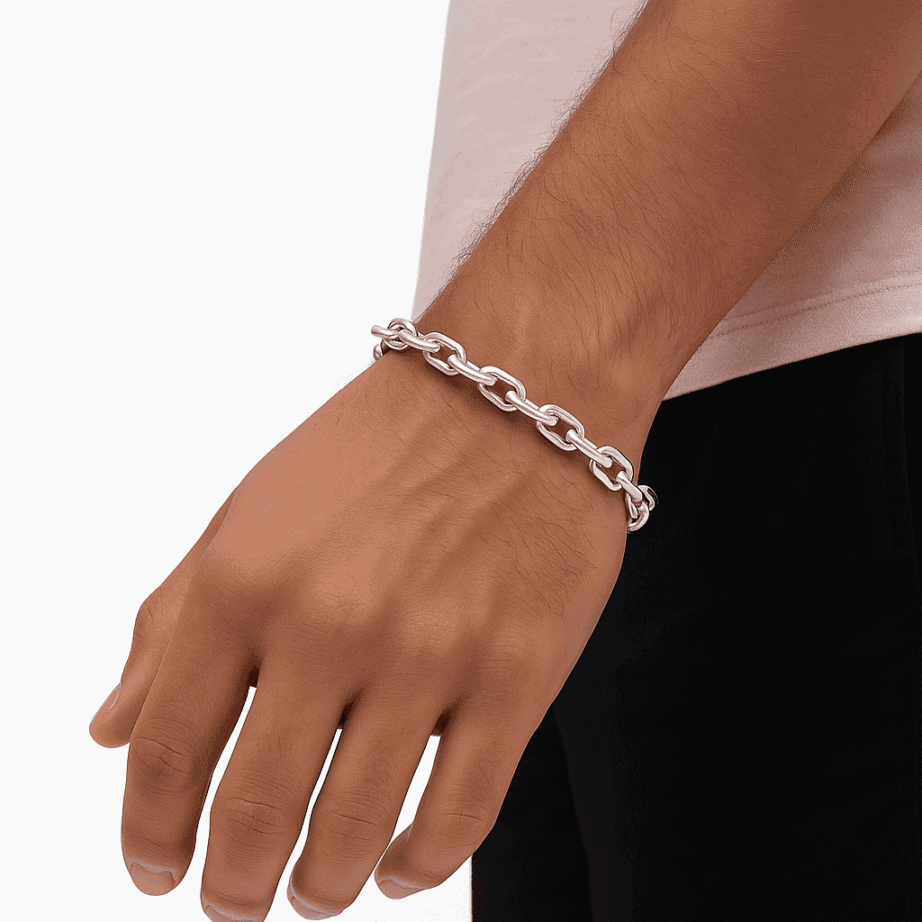 The 925 Sterling Silver Paperclip Link Bracelet - Celestora - India - Basic - - Bracelet for Men, Boys, Gift for Men, Brother, Boyfriend, Husband