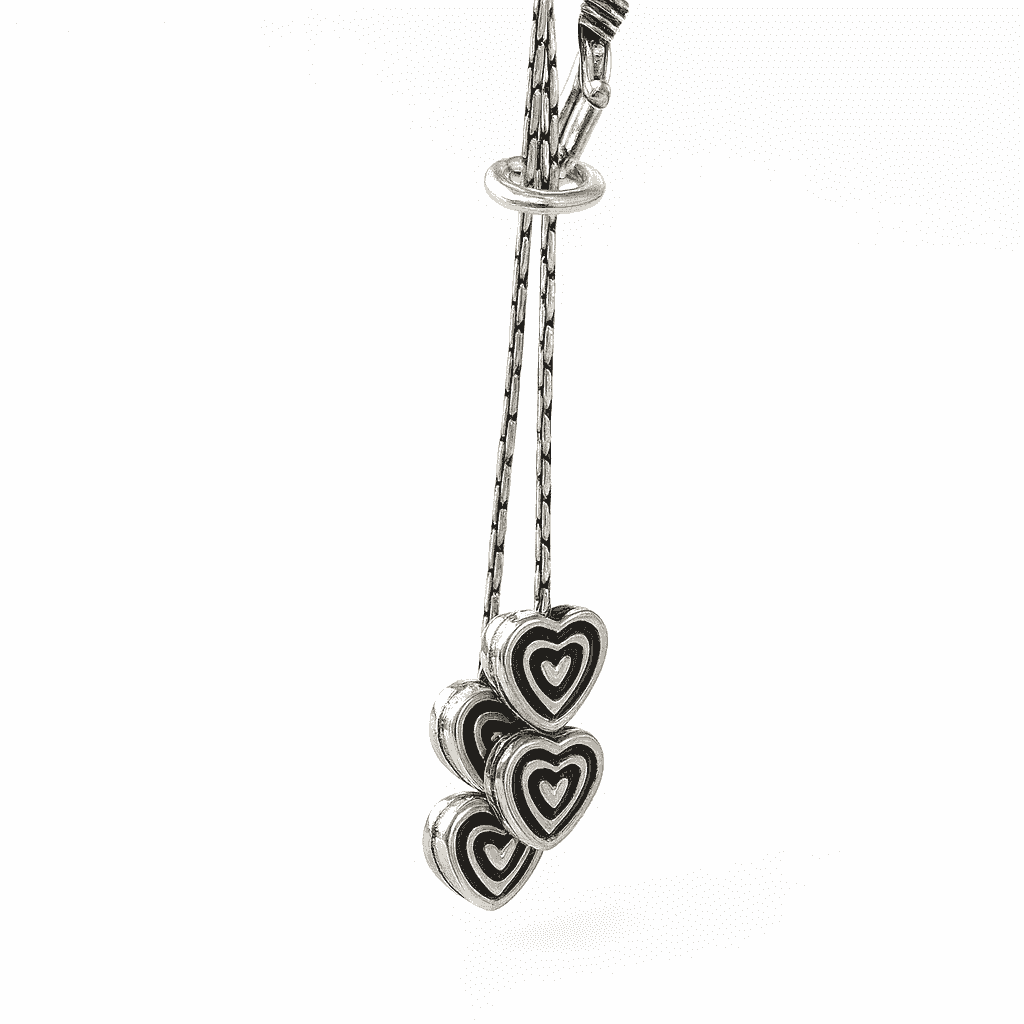 925 Sterling Silver Heart Charm Trio Bracelet - Celestora - India - - - 