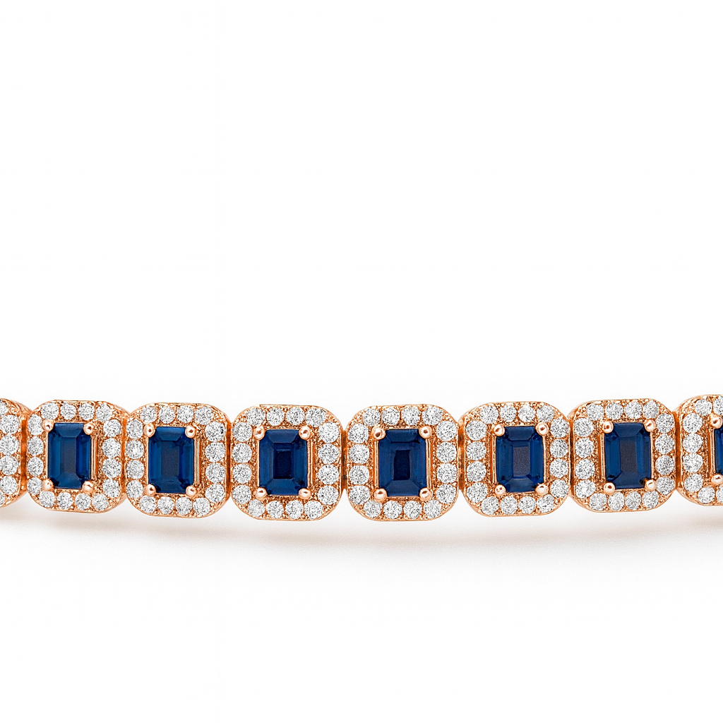 925 Sterling Silver Diamond Halo Bracelet