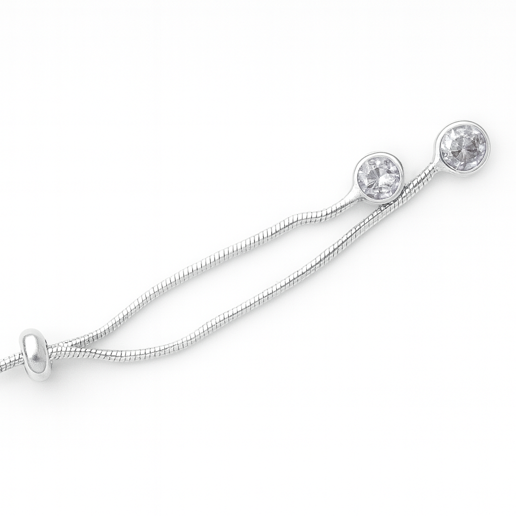 925 Sterling Silver Black Bead Evil Eye Bracelet (Adjustable)