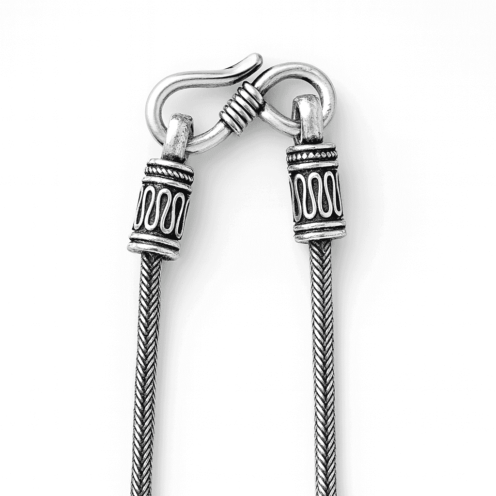 925 Sterling Silver Royal Foxtail Chain - Celestora - India - - men - 