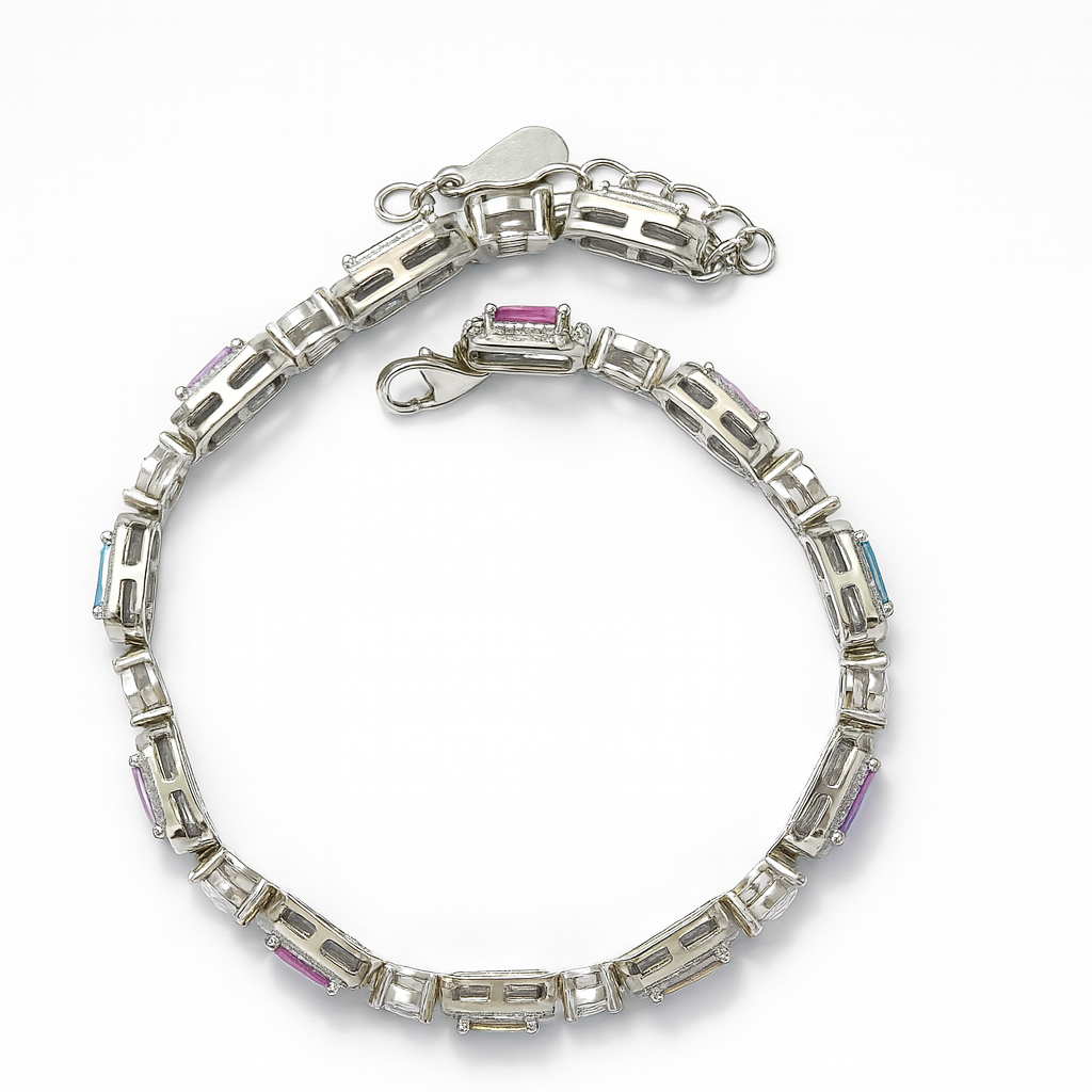 925 Sterling Silver Empress Gem Bracelet