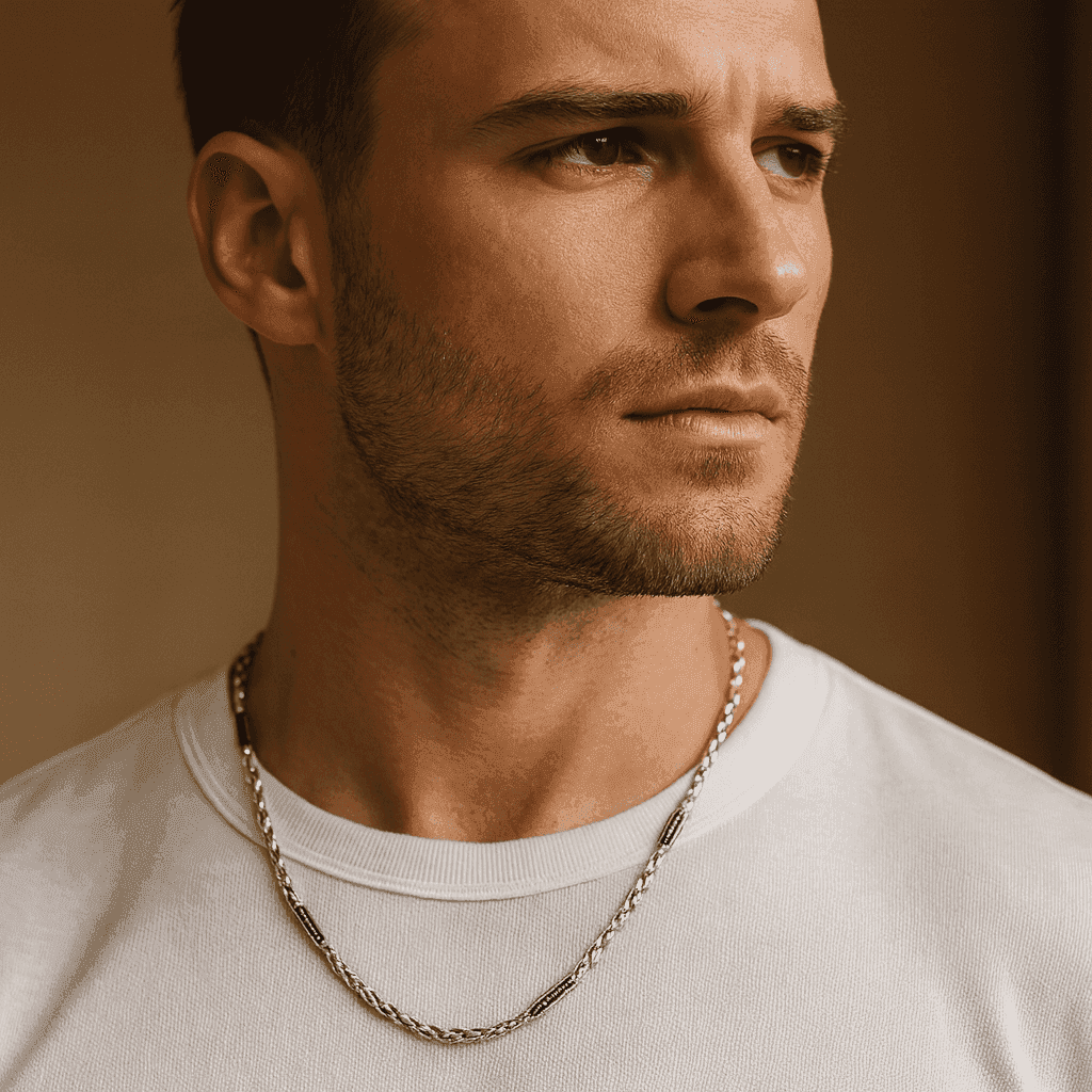 925 Sterling Silver Twisted Wheat Chain - Celestora - India - - men - 