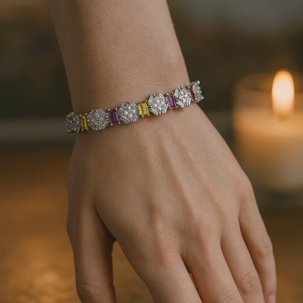 925 Sterling Silver Dreamy Oval Drops Bracelet