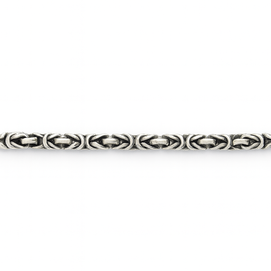 Oxidized Silver Byzantine Chain Bracelet for Men