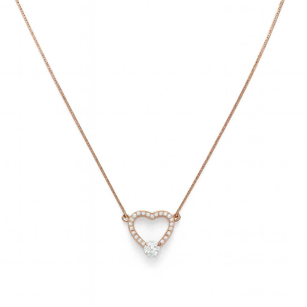 925 Sterling Silver Sparkling Heart Pendant