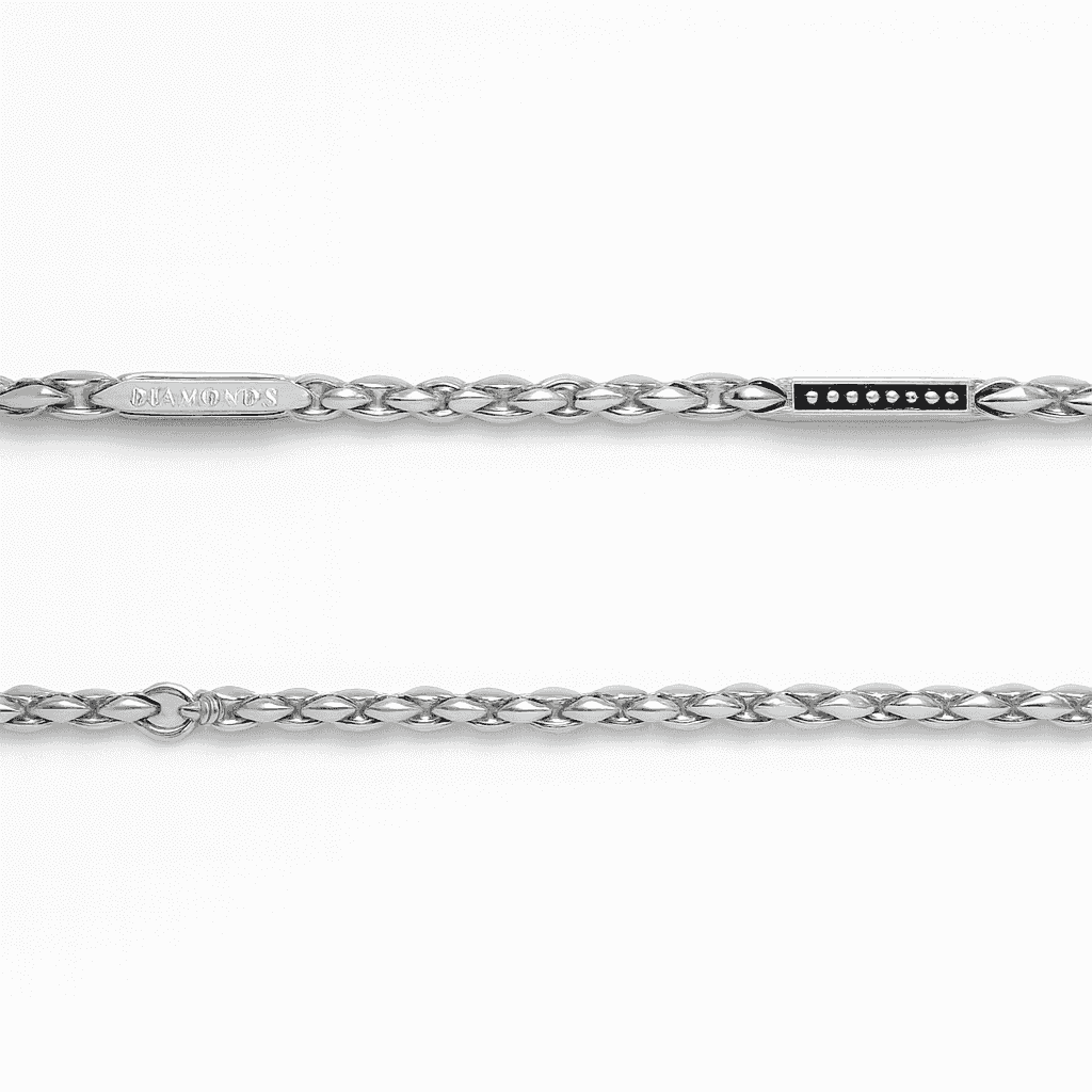 925 Sterling Silver Twisted Wheat Chain - Celestora - India - - men - 