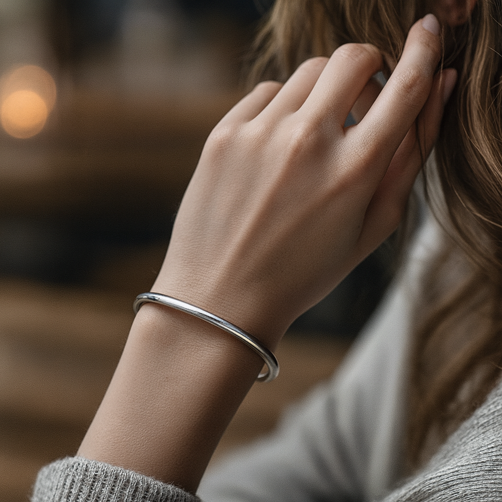 925 Sterling Silver Classic Adjustable Round Kada