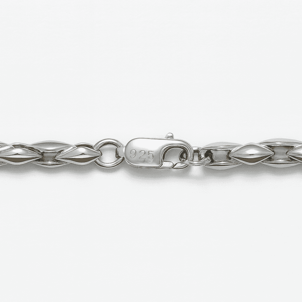 925 Sterling Silver Twisted Wheat Chain - Celestora - India - - men - 