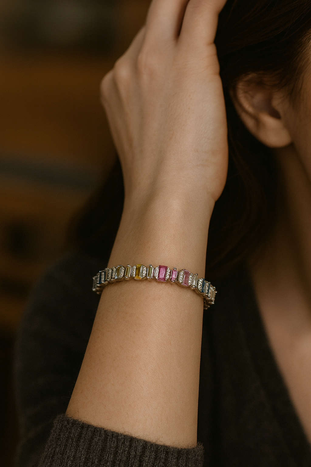 925 Sterling Silver Candy Prism Bracelet