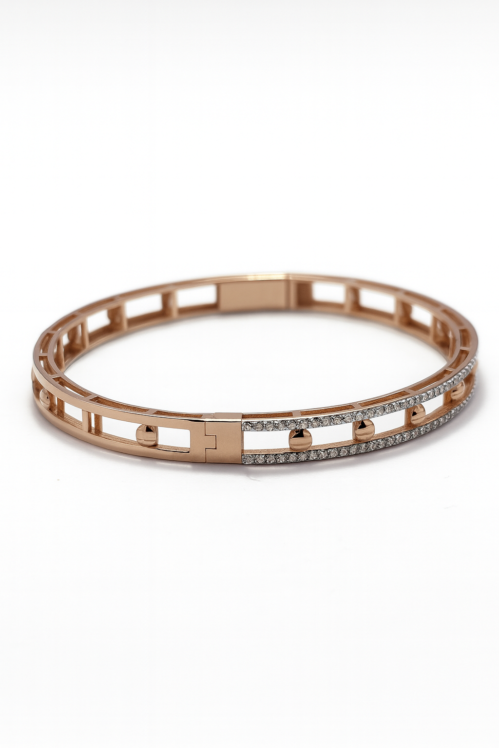 925 Sterling Silver Lock-Stud Bangle