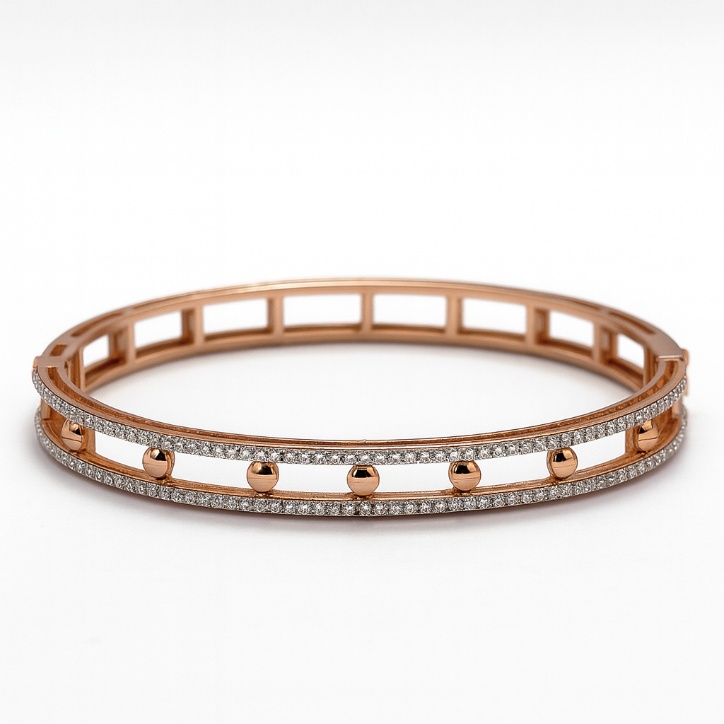 925 Sterling Silver Lock-Stud Bangle