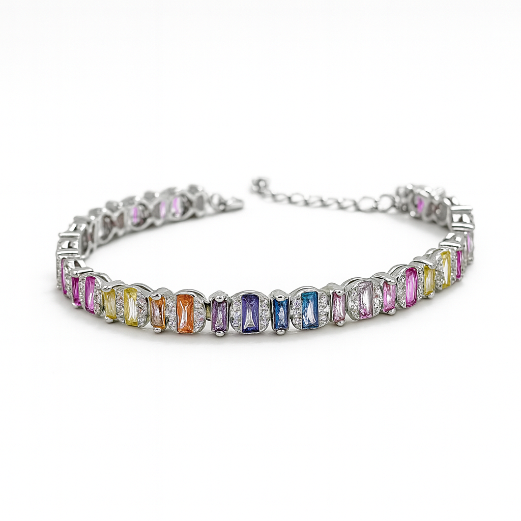 925 Sterling Silver Candy Prism Bracelet