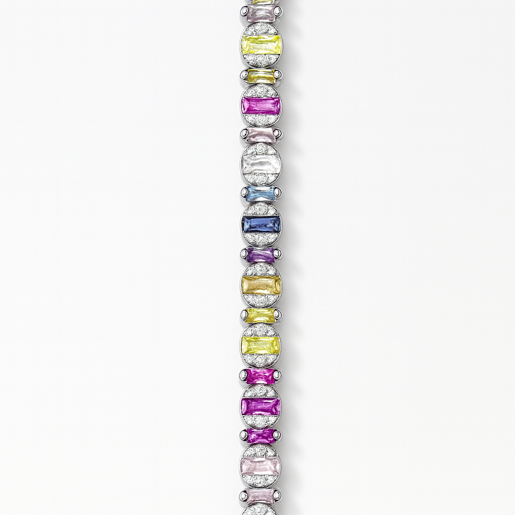 925 Sterling Silver Candy Prism Bracelet