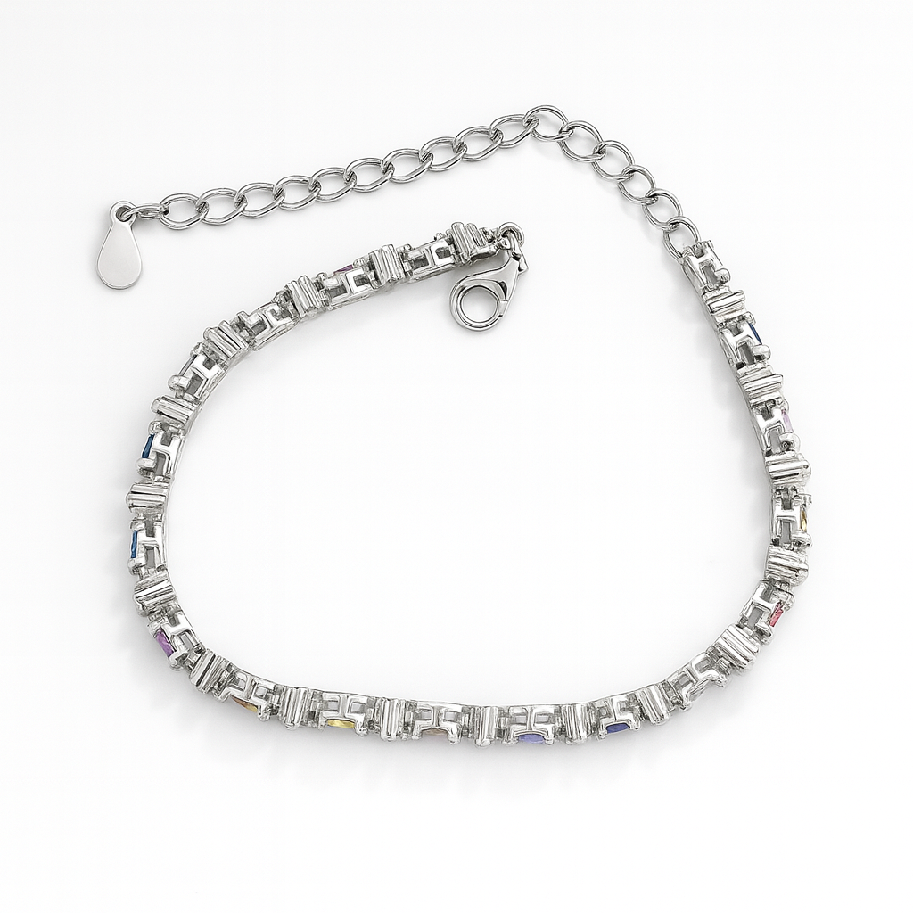 925 Sterling Silver Candy Prism Bracelet