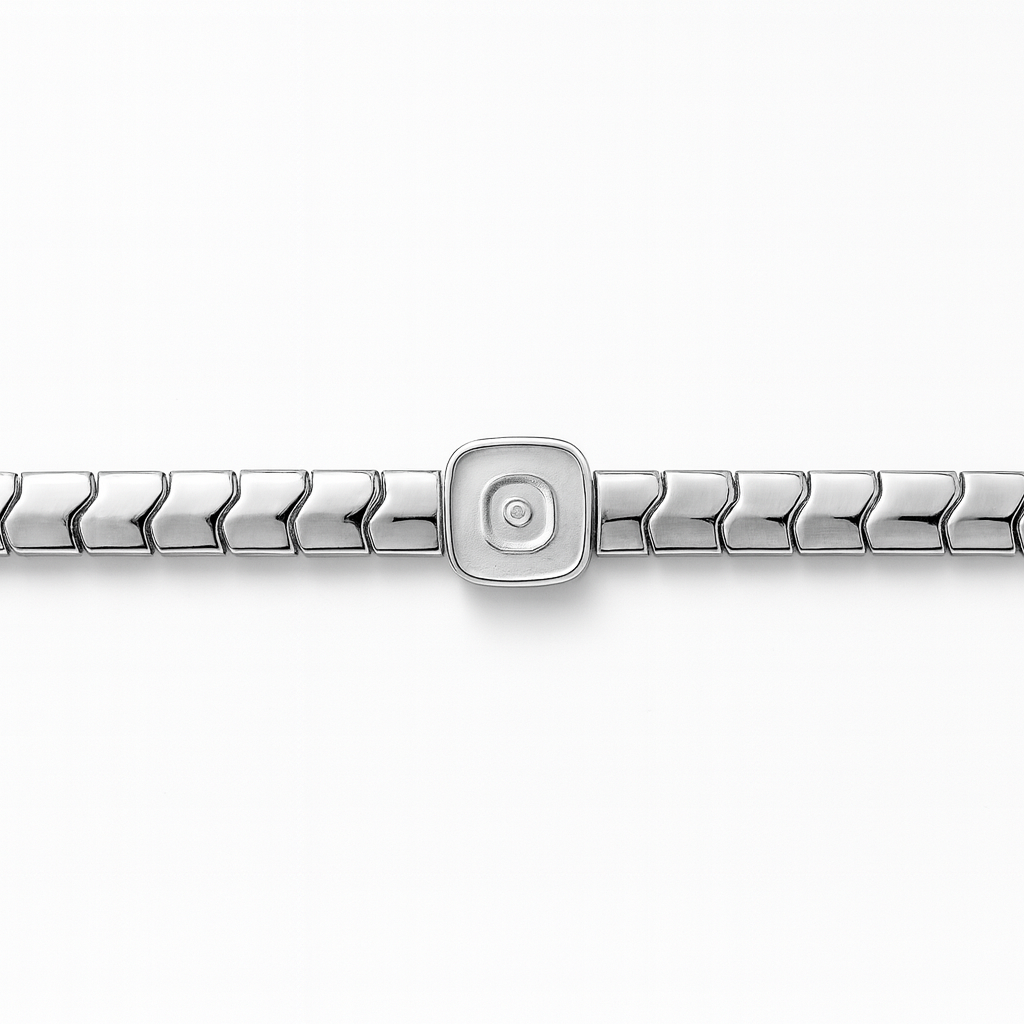 925 Sterling Silver Black Power Stone Bracelet