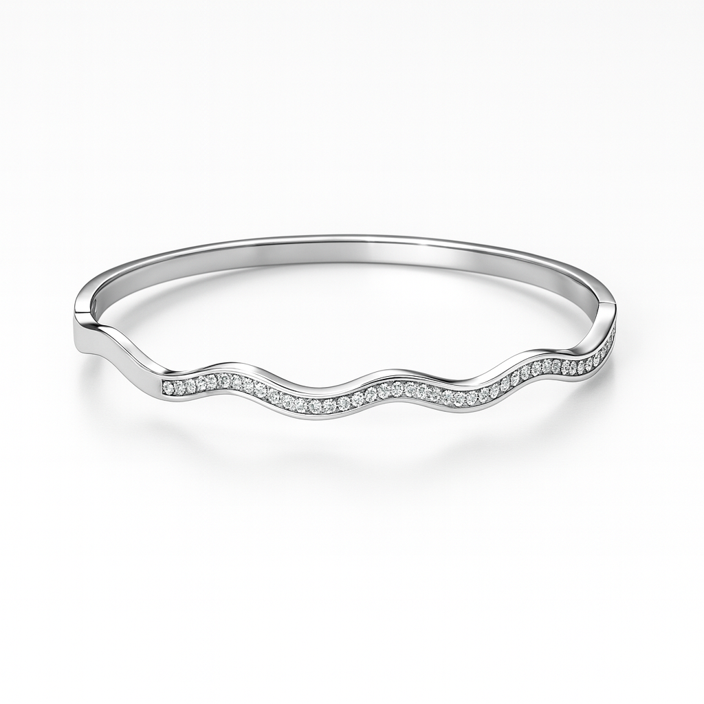 925 Sterling Silver Wave Bangle